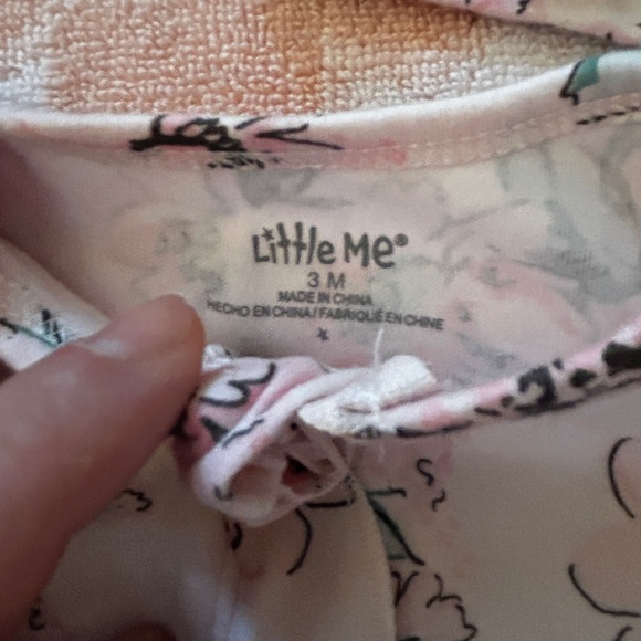 Little Me Pink Floral One Piece with Headband - Picture 4 of 4